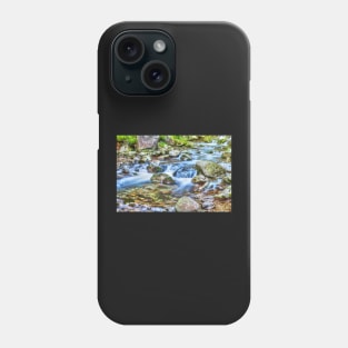 Steep river flowing among the stones Phone Case