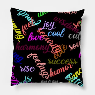 RGB Positive Word cloud! Pillow