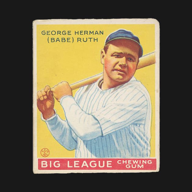 Babe Ruth 1933 Goudey (Yellow) Baseball Card by BlackBoxHobby