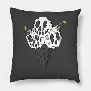 Old School Ice Scream (White) Pillow