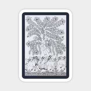 Tree of life Phad painting by Gopal joshi Magnet