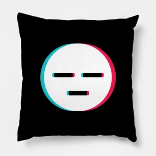 TikTok dumb irritated frustrated emoji smiley White Pillow