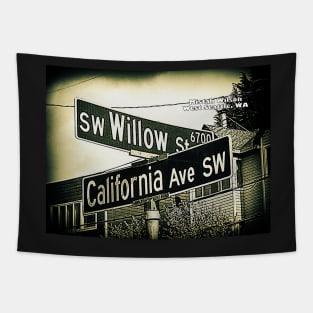 SW Willow Street & California Avenue SW, West Seattle, WA by Mistah Wilson Tapestry