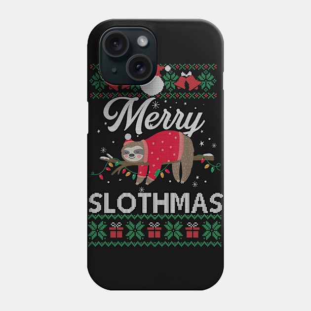 Merry Slothmas Funny Sloth Lazy Family Xmas Holiday Gift For Men Women Phone Case by SloanCainm9cmi