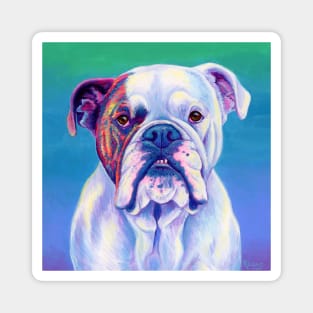 Brindle and White English Bulldog Magnet