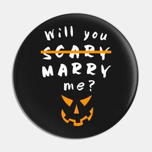 Halloween Wedding Proposal - Will You Marry Me Shirt Pin