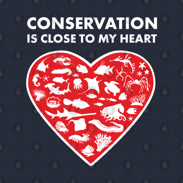 Ocean Animals Conservation Heart by Peppermint Narwhal