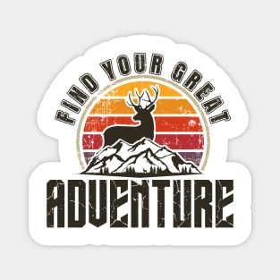 Find your great adventure, Camping vintage, Camping partners for life, Outdoor activity Magnet