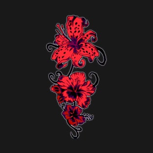 Raspberry Red Flowers T-Shirt