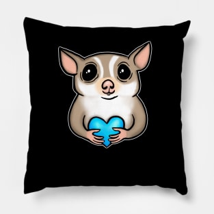 Sugar Glider Blue Heart for Sugar Glider Lovers Pillow