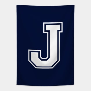 Initial Letter J - Varsity Style Design Tapestry