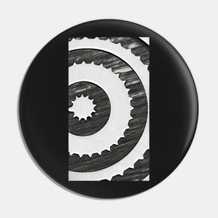 Wooden Black Cogs Pin