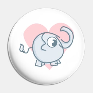 Cute Elephant Heart Pin