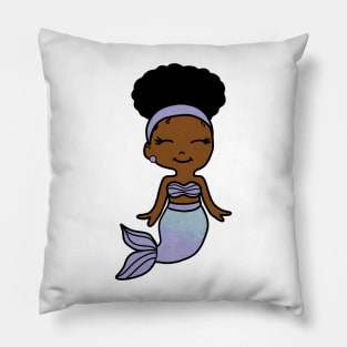 Cute Afro Girl Black Mermaid Pillow