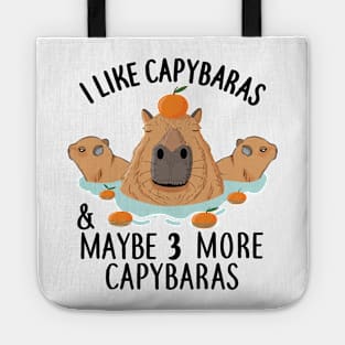 I like Capybaras and maybe 3 people Funny Baby Capybara Tote