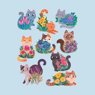 Cats in Flowers T-Shirt