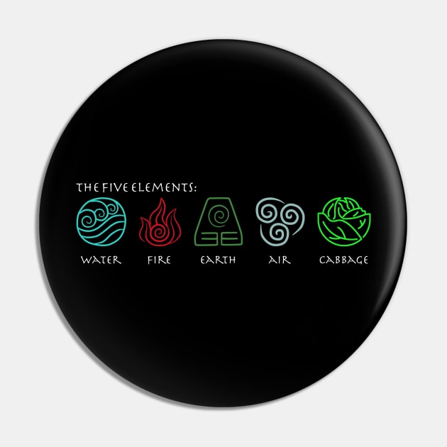 The Five Elements Avatar Pin by scribblejuice