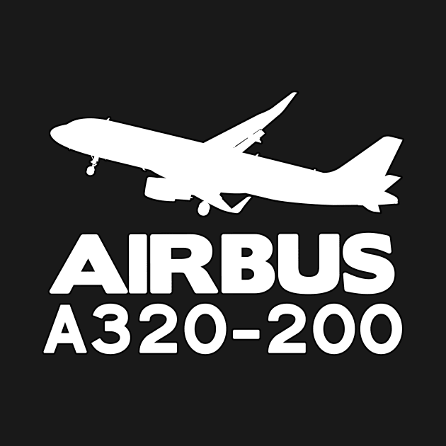 Airbus A320-200 Silhouette Print (White) by TheArtofFlying