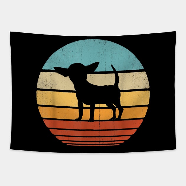 Chihuahua Silhouette 60s 70s Gifts Dog Lover Tapestry by Rojio