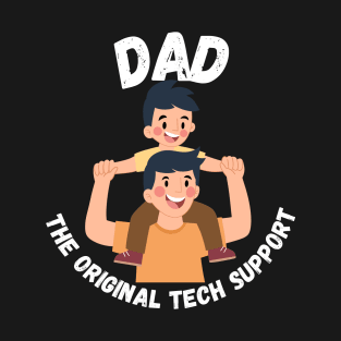 Tech-Savvy Dad: Guiding the Future Generation - Dark Colors - Boys T-Shirt