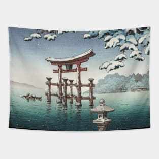 Snow in Miyajima by Tsuchiya Koitsu Tapestry