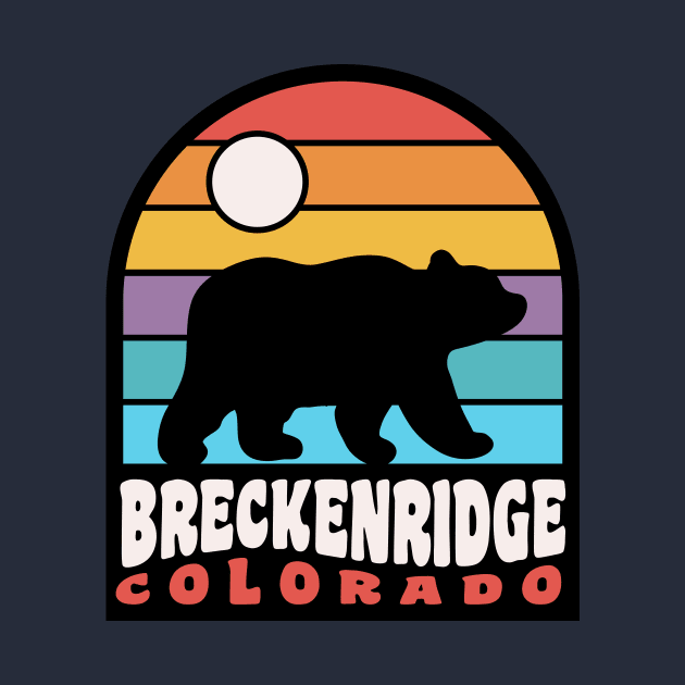 Breckenridge Colorado Bear Badge Retro Sunset by PodDesignShop