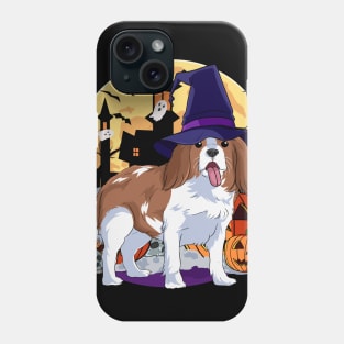 Cavalier king charles spaniel Halloween Witch Pumpkin Phone Case