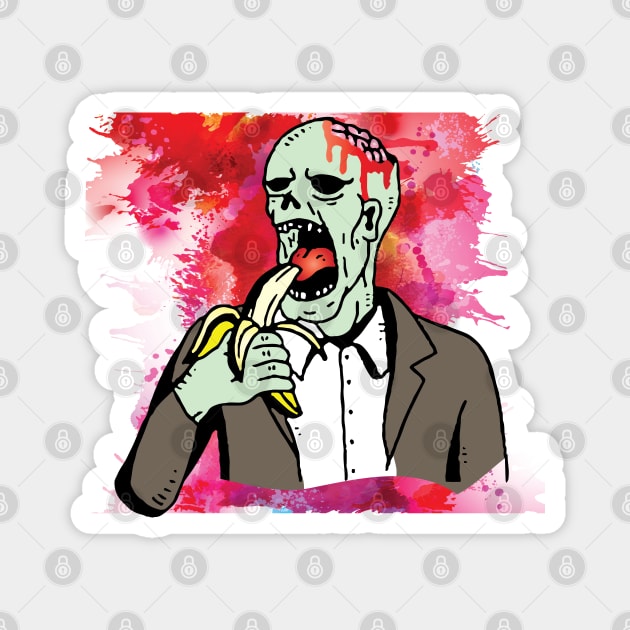 zombie having dessert Magnet by lazykitty