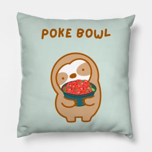 Hawaiian Poke Bowl Sloth Pillow