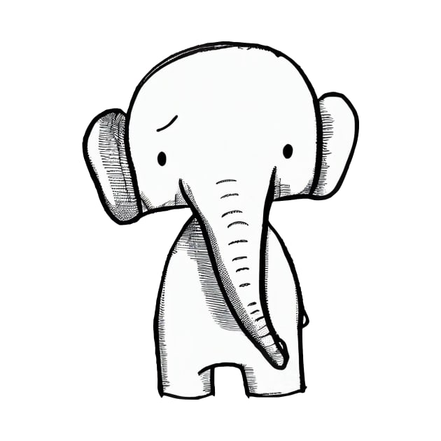 Cartoon sketch style elephant by stkUA