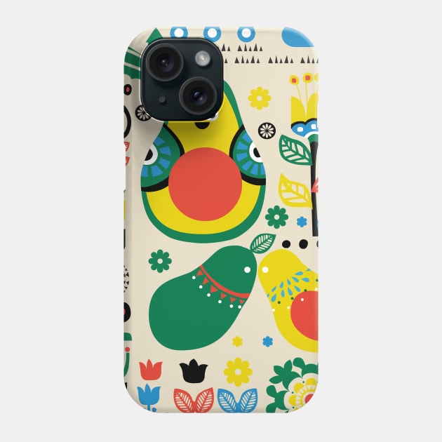 Scandinavian Avocado Phone Case by huebucket