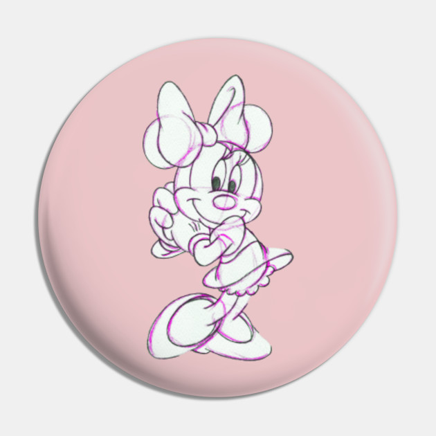Minnie Mouse Sketch Minnie Mouse Pin Teepublic