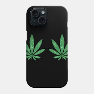 Weed Green Boobs Bra 420 Cannabis Leaves Stoner Girl Gift Phone Case