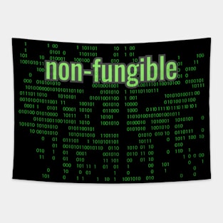 Crypto Tech Non-Fungible Digital Array Bright Green Tapestry