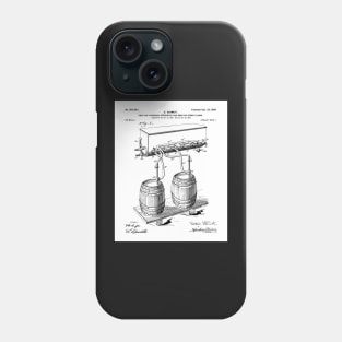 Beer Keg Patent - Home Brewer Craft Beer Art - White Phone Case