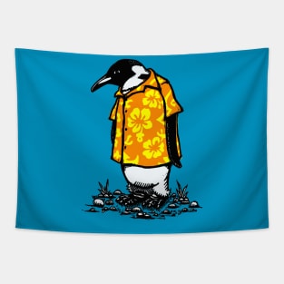 Hawaiian Shirted Penguin Tapestry