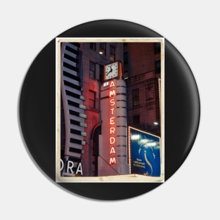 Amsterdam Theater in Times Square at night - Kodachrome Postcards Pin