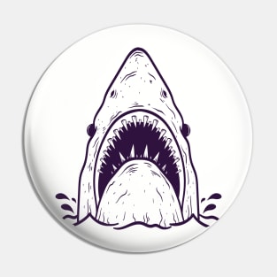 Shark head Design T-shirt STICKERS CASES MUGS WALL ART NOTEBOOKS PILLOWS TOTES TAPESTRIES PINS MAGNETS MASKS Pin