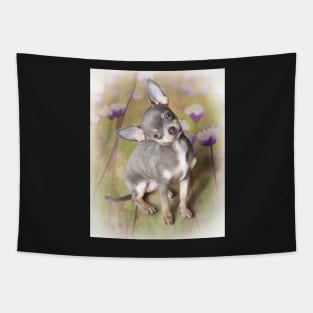 Cheeky Chihuahua bowl Tapestry