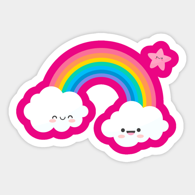 Small Rainbow/Herkimer Diamond Clouds Rainbow Maker Sticker – Shop