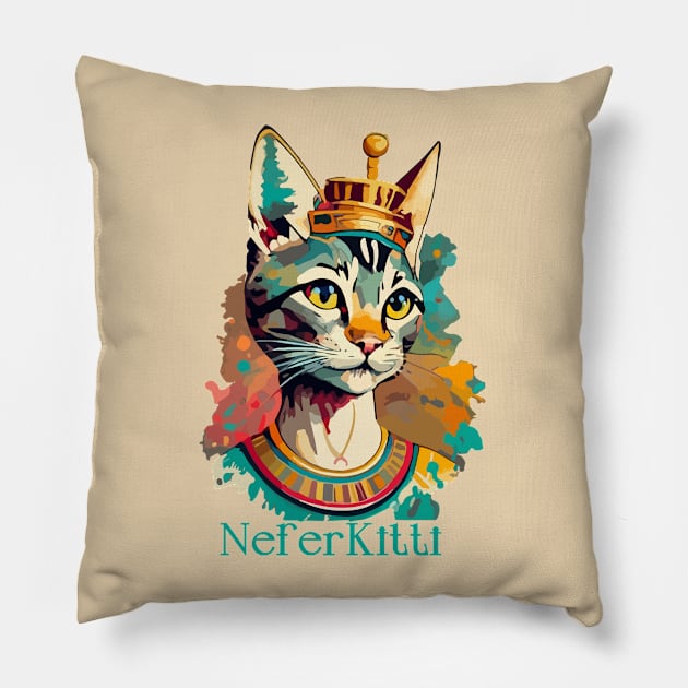 NeferKitti Pillow by CatCoconut-Art