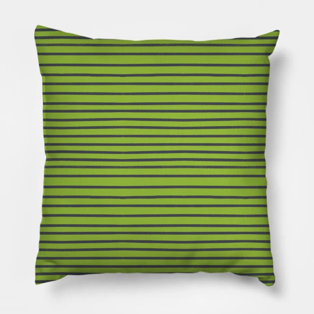 Grey stripes on green Pillow by A_using_colors