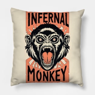 Angry monkey | Rage Monkey | Infernal Monkey | Old Cinema Pillow