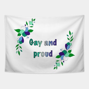 Gay male and proud floral design Tapestry