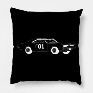 General Lee White Outline Pillow