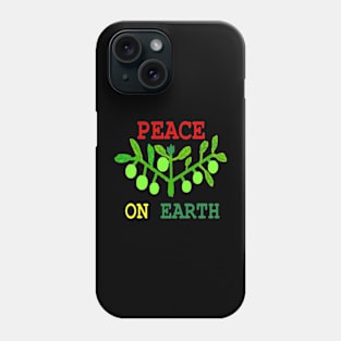 Peace on Earth on Black Background Phone Case