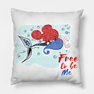 Red,White and Blue Mermaid Pillow