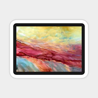 It's A Beautiful  Day abstract desert landscape Magnet