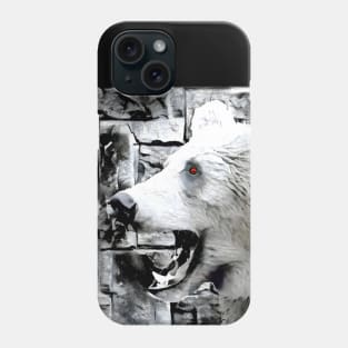 Bear Black and White Spray Paint Wall Phone Case