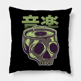 vintage music skull Pillow